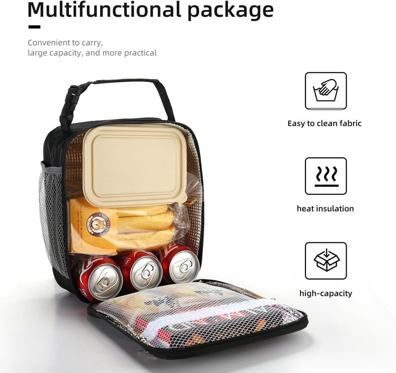 Lovoeo Lunch box Lunch bag for men women Insulated Lunchbox Lunch bags for Work Picnic Travel (Black) - Image 4